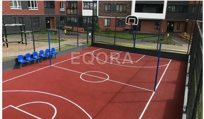 Бесшовное покрытие из резиновой крошки для баскетбольной площадки в Карабаше